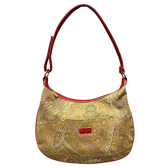 ETRO Profumi Tan Red & Gray Paisley Bag - Picture 2 of 6